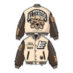 แจ็กเก็ตเบสบอลสำหรับผู้ชายเสื้อแจ็กเก็ตแบบมีซิปปักโลโก้ตามสั่ง - Product Image 2