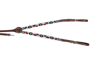 Cabestro y Brida para Caballo con Cuentas Hechas a Mano al por Mayor |   Equipo Ecuestre de Cuero Occidental para Exhibición de Equitación - Product Image 3