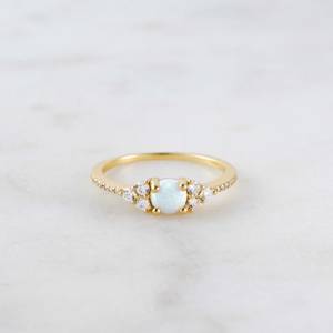 Adorable Wedding <b>Rings</b> Cubic Zirconia and White <b>Opal</b> Stacking Engagement <b>Ring</b> for 925 Solid Sterling <b>Silver</b> <b>Ring</b> Gift for Her - Product Image 1