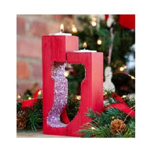 Bougeoirs pilier personnalisés commémoratifs à vendre Supports de bougies d'aromathérapie parfumés à décor d'anniversaire en bois - Product Image 6