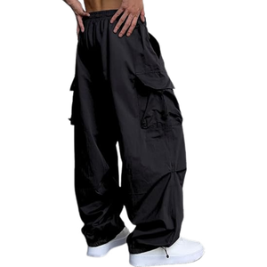 Pantalon de survêtement décontracté pour homme 100% coton, taille mi-haute, ample, logo brodé, taille élastique, écologique, séchage rapide, polaire - Product Image 2