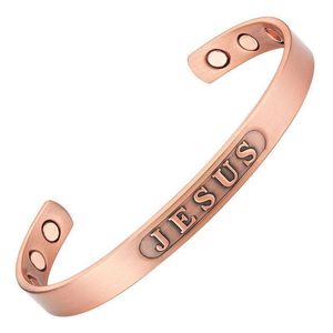 Brazalete de moda para hombre y mujer, cobre puro sólido con 6 imanes de cobre, joyería de diseño atractivo - Product Image 4