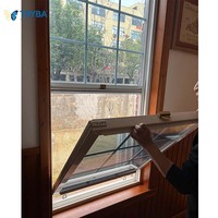 Ventana Corredera Vertical de PVC de Estilo Americano, Eficiente Energéticamente, Ventanas de Vinilo de Una o Dos Hojas con Rejillas