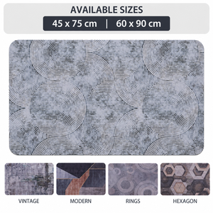 Tapis de sol rectangulaire industriel fin DarianA Loft en polyester antidérapant avec envers en caoutchouc, imprimé abstrait, décoratif et facile d'entretien - Product Image 5