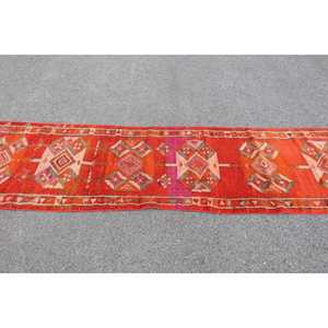 พรมวินเทจขนาด 2.8x11.2 ฟุต, พรมตุรกีแบบยาว, พรมลายจุดสีแดง - Product Image 3