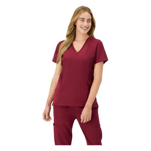 Hanes Chemises de gommage extensibles évacuant l'humidité pour femmes Top en toile Scrubs de soins de santé avec panneaux latéraux côtelés - Product Image 1