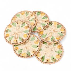 แผ่นรองแก้วมุกทำมือคุณภาพพรีเมียม พร้อมขอบหวายธรรมชาติ สำหรับใช้บนโต๊ะอาหารและตกแต่งบ้าน - Product Image 4