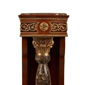 Columna Decorativa de Madera de Lujo con Pedestal y Centro con Efecto Mármol - Product Image 5