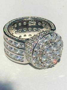 Anillo de Lujo Unisex de Moda con Diamantes Azules y Blancos Trenzados, Plata y Oro Rosa, Certificado IGI, Corte Brillante - Product Image 3