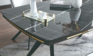 ชุดห้องรับประทานอาหารหรูหราใหม่ล่าสุด 1 โต๊ะและ 6 เก้าอี้ ออกแบบมาด้วยสไตล์ที่ทําให้พื้นที่ของคุณแตกต่าง - Product Image 5