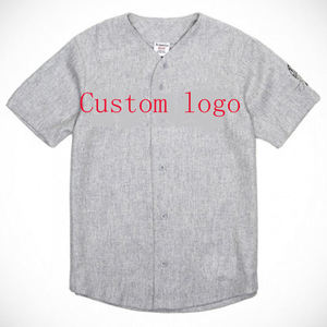 Moda en blanco sublimado en blanco béisbol Jersey de algodón camiseta al por mayor de béisbol - Product Image 4