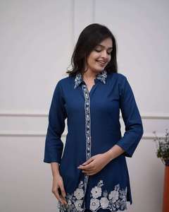 ชุดลำลองผ้าเรยอนปักลาย ชุดเซ็ตผ้าเนื้อนุ่มยืดหยุ่น ใส่สบายสำหรับใช้ในชีวิตประจำวัน ราคาขายส่ง จัดส่งทั่วโลก - Product Image 3