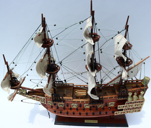 Modèle de bateau de la mer, grand modèle en bois, artisanat tibétain, - Product Image 1