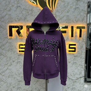 Factory rate professional quality most Demanded <b>Purple</b> Zipper hoodie Printed factory made cheap price <b>hoodies</b> <b>men</b> <b>men's</b> <b>hoodies</b> - Product Image 1