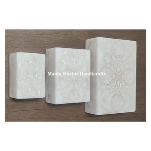 กล่องฝังหินอ่อนฝังหินอ่อนพร้อมแม่ของดอกไม้มุกศิลปะทำด้วยมือสำหรับบรรจุเครื่องประดับ - Product Image 2