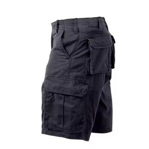 Pantalones cortos Cargo sólidos con cintura elástica para hombre, pantalones cortos tácticos informales de verano para uso diario en la playa, con múltiples bolsillos hasta la rodilla - Product Image 6