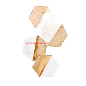 Planche à découper en bois de conception moderne d'or et de marbre pour la coupe de fruits et légumes - Product Image 3