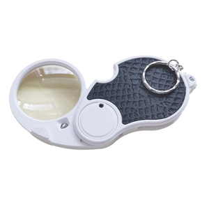 6901 5x cầm tay đọc sách Keychain Kính lúp chống trượt Túi Loupe với đèn LED kính lúp - Product Image 2