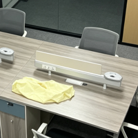 Poste de travail de bureau moderne pour 4 personnes, en bois, mobilier de bureau modulaire commercial, bureau avec tiroirs et cloison