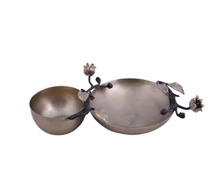 ELEGANT DESIGNS Classic Hanging <b>Table</b> Top Decorative Fruits <b>Storage</b> Metal Bowl with Fruit Serving Bowl - Product Image 1