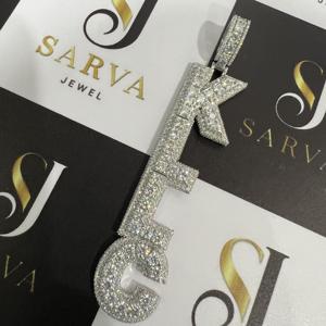 925 Sterling <b>Silver</b> Gold Plated Hip Hop Fine <b>Pendants</b> & Charms Iced Out Custom Letter VVS Moissanite Diamond <b>Pendant</b> for <b>Men</b> - Product Image 6