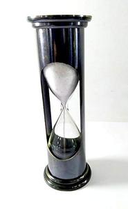 Minuteur en laiton vintage de haute qualité avec horloge à sable en verre transparent pour la décoration de bureau, de maison et de table - Product Image 5