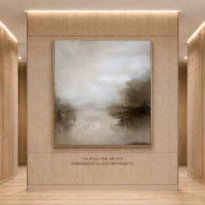 Still Waters at Dusk Paintings and <b>Wall</b> Arts Wholesale Custom Hand Painted Minimalist Hotel House Decoration Interior Artwork - Product Image 1