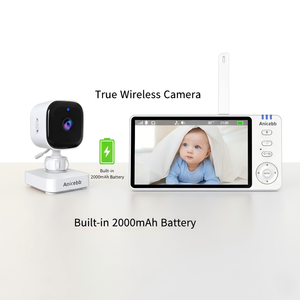 Anicebb ABM590 Moniteur bébé portable 5 pouces avec batterie intégrée, caméra <span class=keywords><strong>sans</strong></span> fil 720P, vision nocturne longue portée, audio bidirectionnel - Product Image 2