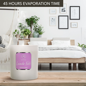 Vela Aromática de Cera de Soya Aromatika Lavender Fields en Frasco de Vidrio Blanco Mate, Regalo Premium de Aromaterapia para el Día de la Madre - Product Image 4