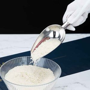 Cuchara de acero ecológica segura para alimentos para especias y harina Cuchara de hielo de metal para legumbres Arroz Diseño moderno elegante - Product Image 2