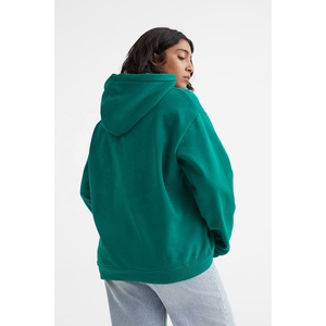 Sudadera con capucha de gran tamaño para mujer, 60% algodón, 40% poliéster, manga larga, cordón, hombros caídos, sudaderas con capucha, sudadera lisa en blanco - Product Image 2