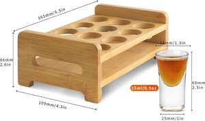 Bandeja de Servir Rectangular de Bambú Pintado de Alta Calidad Huhipro Deluxe, Ligera, Duradera, Segura para Alimentos, Antideslizante y Fácil de Limpiar - Product Image 4