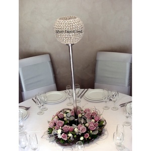 Nouveau décoratif en métal cristal gobelet bougeoir table pièce maîtresse couleur argent pour la décoration de fêtes de mariage - Product Image 2