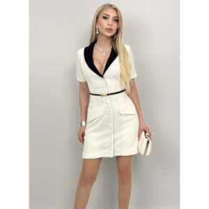 Vestido Corto Tipo Chaqueta de Satén Ajustado al Cuerpo 3004 - Product Image 1