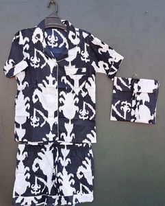 Short de pyjama indien en coton imprimé bloc à la main Ensemble de vêtements de détente décontractés pour femmes Ensemble de shorts PJ tissés pour station ou maillot de bain - Product Image 6