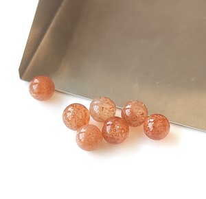 ซันสโตนแท้ทรงกลมขนาด7มม. ลูกปัดเดี่ยวแบบไม่เจาะอัญมณี DIY - Product Image 2