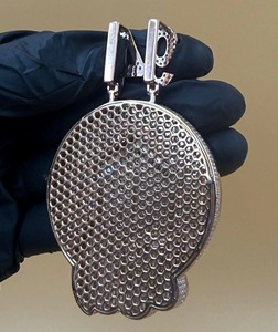 สร้อยคอจี้เพชรโมอิสซาไนต์ VVS ดีไซน์ฮิปฮอปแบบ Iced Out พร้อมเงินแท้ 925 ลายอัลเลาะห์ ออกแบบตามสั่ง ราคาสุดคุ้ม - Product Image 2