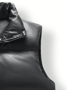 Gilet matelassé personnalisé brodé, coupe ajustée, grande taille, décontracté, sans manches, fermeture éclair, veste matelassée, gilet pour homme - Product Image 4