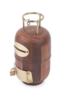 กระปุกออมสินทำจากไม้ดีไซน์ทรงกระบอกกล่องเก็บเหรียญกล่องใส่เงินที่ปลอดภัยแบบโบราณพร้อมล็อคไอเดียของขวัญที่ไม่เหมือนใครสำหรับเด็ก - Product Image 2