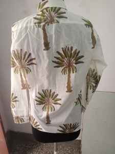 Camisa Formal de Uso Diario para Hombre, Camisa de Algodón Puro 100% con Estampado de Bloque de Mano, Diseño de Secado Rápido y Sostenible, Cierre de Botón Cubierto - Product Image 5