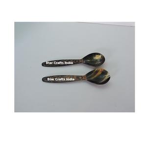 Ensemble de couverts en corne de dernière génération avec poignée, cuillère et fourchette décoratives pour salade, ustensiles de cuisine, vaisselle, couverts en corne - Product Image 6