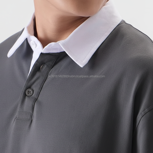 เสื้อโปโลทรงหลวมสไตล์ลำลองแนวสตรีทแขนสั้นผ้าฝ้ายนุ่มเนื้อผ้าคุณภาพพรีเมียมทรงโอเวอร์ไซส์ - Product Image 4