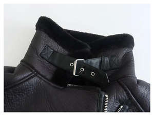 Chaleco de cuero de primera calidad para hombre con forro de piel de oveja a prueba de viento de alta calidad Chaleco de calle hecho en invierno Pakistán - Product Image 3