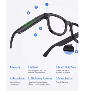 Lunettes intelligentes avec assistant IA, double caméra 1080P, commande tactile, charge magnétique, étanches IPX4, utilisation en extérieur - Product Image 2