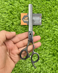 Ciseaux de coiffure professionnels noirs et argentés de 6 pouces en gros cisaillement de coupe et d'amincissement tranchant pour barbier - Product Image 6