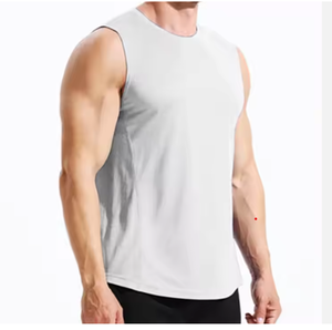 Camiseta sin mangas de gimnasio de secado rápido de alta calidad, camiseta sin mangas corta ligera personalizada de tamaño de EE. UU. para hombres, serigrafía BD de talla grande - Product Image 1