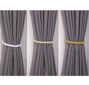 Modern Style Drape <b>Tie</b> <b>Backs</b>, Strong Magnetic Buckle Curtain Tieback, Weave Rope Curtain Holdbacks for Window Decor, Home Gift - Product Image 1