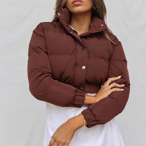 Custom Made 100% Polyester Waterproof <b>Lightweight</b> Outdoor Down <b>Puffer</b> <b>Jacket</b> Crop Top Parkas Down <b>Jackets</b> For <b>Women's</b> - Product Image 1