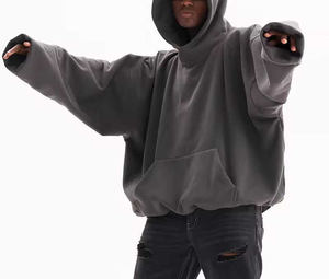 2025 sudaderas con capucha para hombre lavadas con ácido de gran tamaño de corte holgado de alta calidad gran oferta sudaderas con capucha lavadas con ácido de diseño único sólido para hombre - Product Image 5