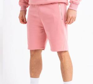Vêtements personnalisés en gros 100% coton en rose Ensemble sweat-shirt et short pour homme Deux pièces Ensemble court en coton respirant - Product Image 2